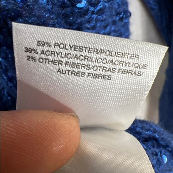 Anne Klein  Sequined Texture Knit Woman Sweater Hoodie Size Large $99 Value NWT - Picture 11 of 12